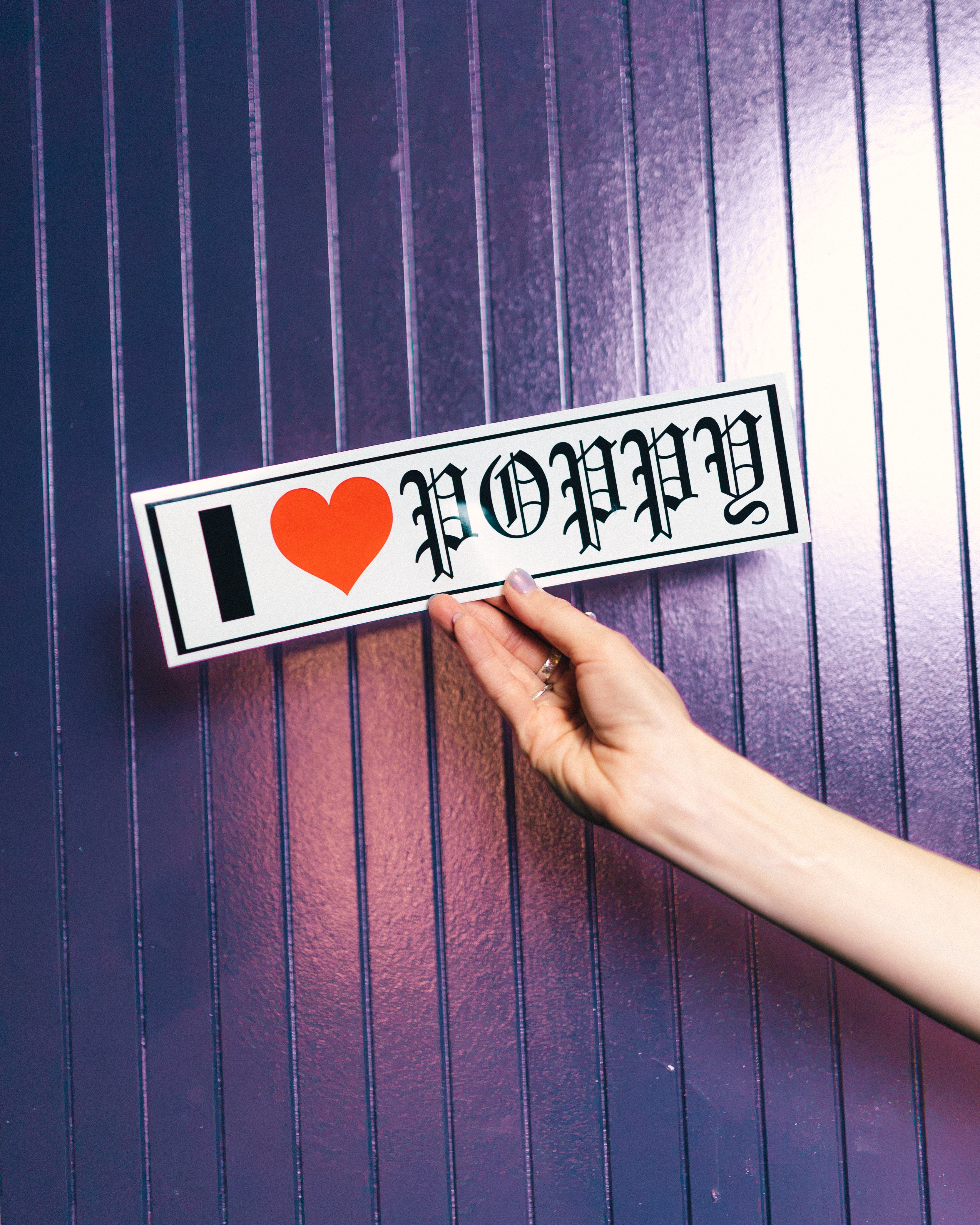 I ❤️ Poppy Bumper Sticker